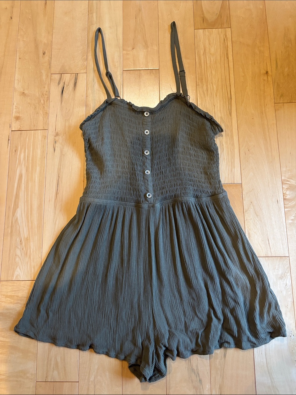 Olive Green Spaghetti-Strap Romper